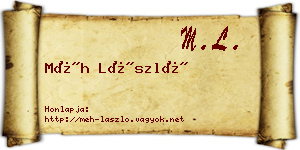 Méh László névjegykártya